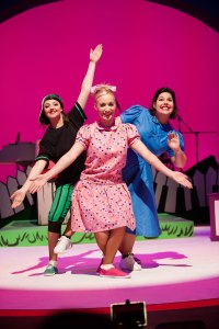 Snoopy!!! stars (from left) Caitlin Kilburnais Peppermint Patty, Katy Moore as Sally Brown and Carol Trench is Lucy. Photo: Val Adamson