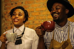 Zamindlela Mkhwanazi with event organiser Zama Memela. Photos: Neo Khunyeli – On Grafix