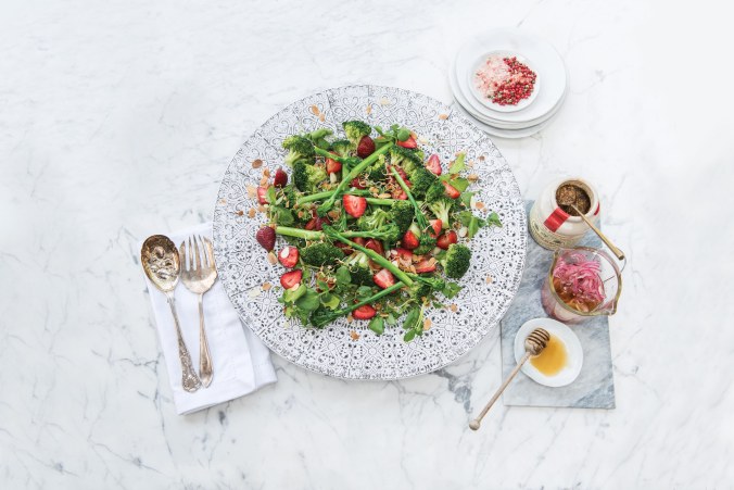 broccoli strawberry &amp; red onion salad