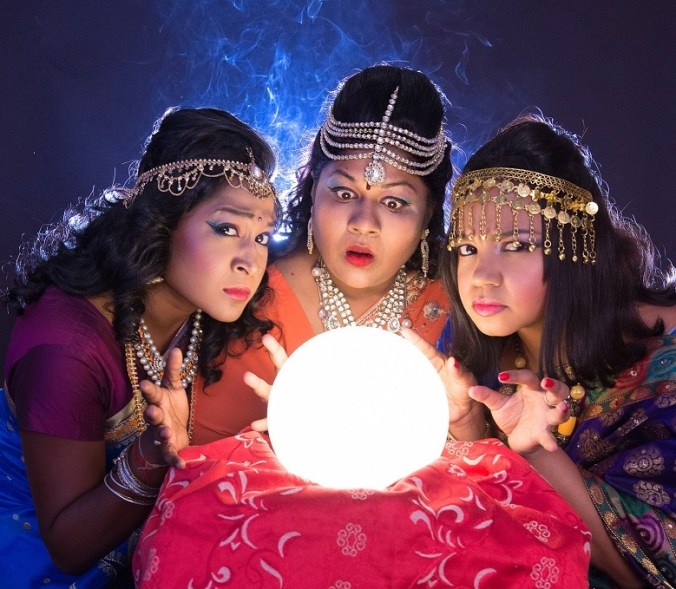 Actresses Sivani Chinappan, Maeshni Naicker &amp; Shona Johnson in 'Mystic Twisters' pictured by Val Adamson (cropped)